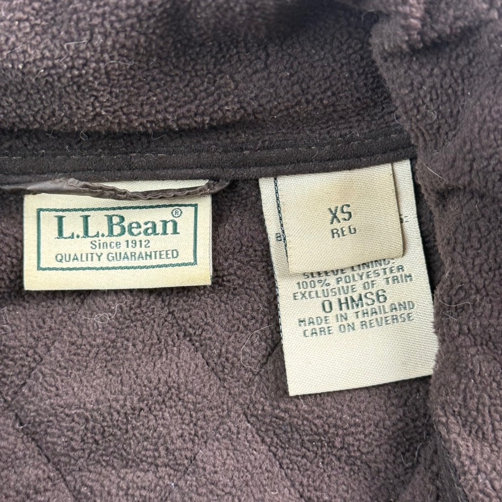 LL Bean Womens XS Quilted Field Jacket Brown Thinsulate Fleece Lined 0HMS6 - Picture 3 of 7